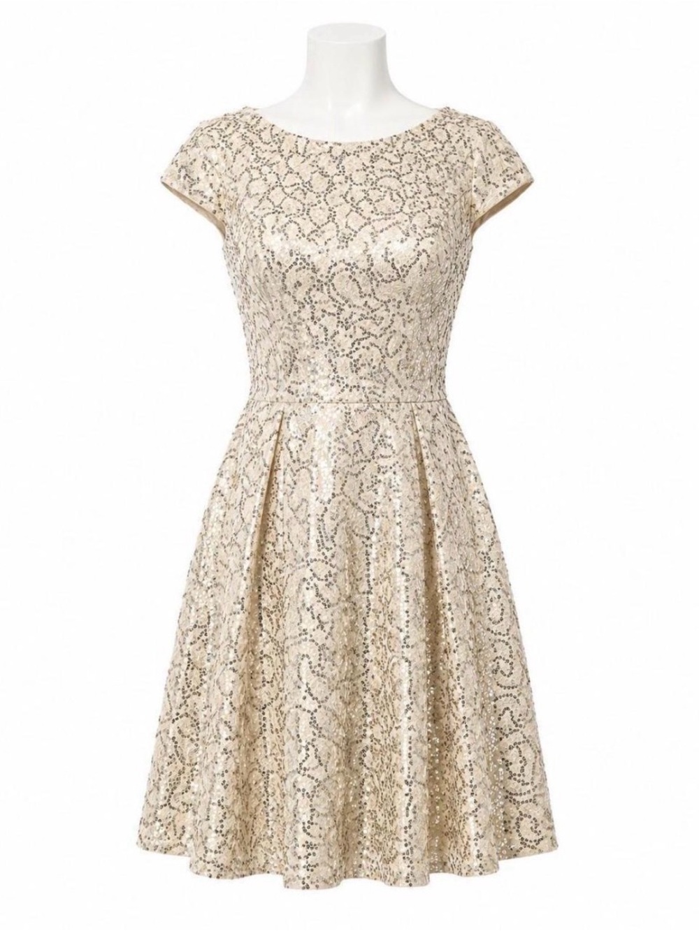 Calvin Klein A-line Sequin Fit & Flare Dress